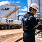 Abastecimiento de diésel para operación industrial con camión cisterna y tanques de almacenamiento